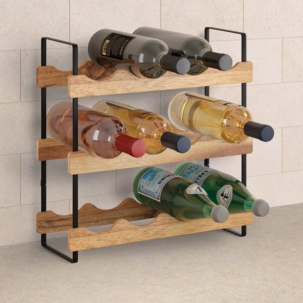 Leseno stojalo za vino za 12 steklenic York – Metaltex