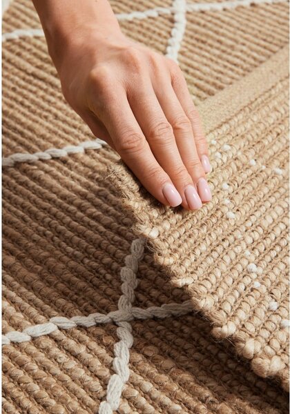 Ročno tkan tekač iz jute v naravni barvi 80x200 cm Kunu – Hanse Home