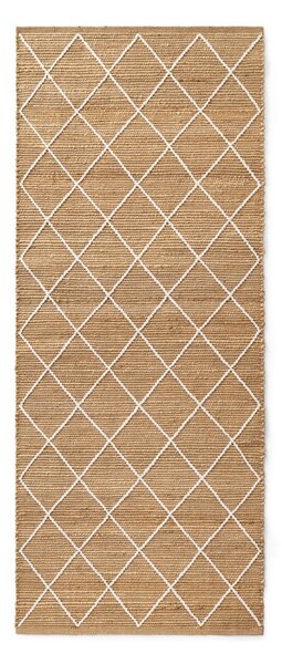 Ročno tkan tekač iz jute v naravni barvi 80x200 cm Kunu – Hanse Home