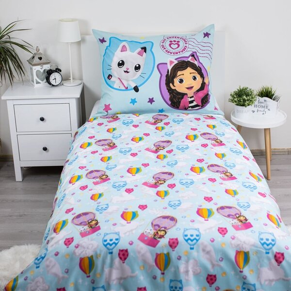 Enojna bombažna otroška posteljnina 140x200 cm Gabby's Dollhouse "Balloon" – Jerry Fabrics