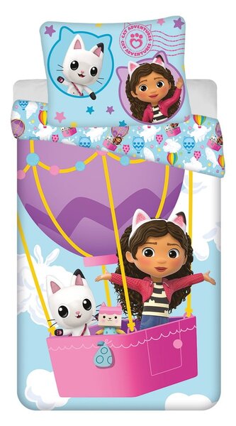 Enojna bombažna otroška posteljnina 140x200 cm Gabby's Dollhouse "Balloon" – Jerry Fabrics