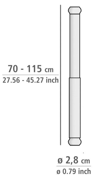 Črna teleskopska kopalniška palica Wenko Luz, dolžina 70-115 cm