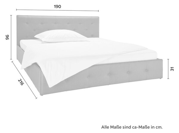 Bessagi Home Oblazinjena Postelja Julie, Temno Siva, 180x200