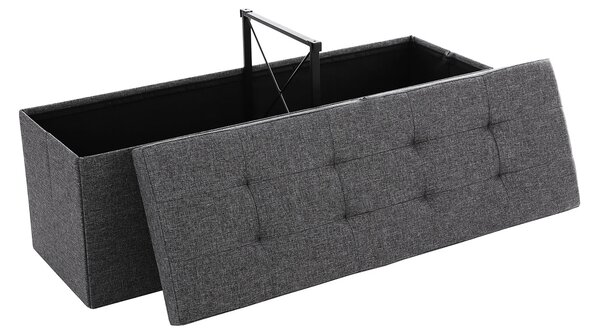 Tabure z dvižnim pokrovom OTTOMAN 110x38 cm, temno siv