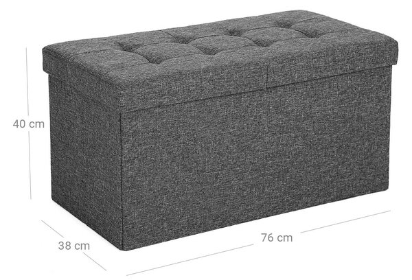 Tabure z dvižnim pokrovom OTTOMAN 76 x 38 cm, temno siv