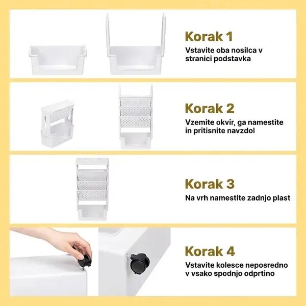 Bookcart™ 5-etažna Premična Knjižna Polica