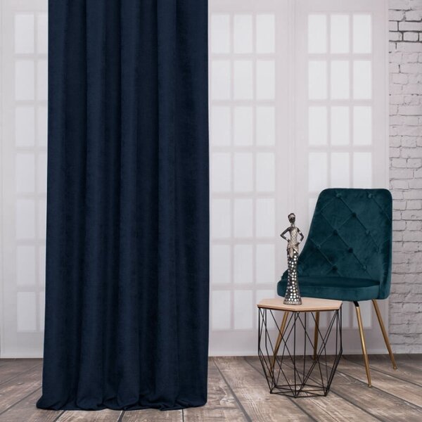 Zatemnitvena dekor tkanina Navy Blue Glow modra viš. 3,00 m
