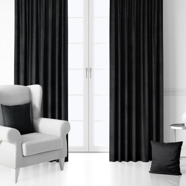 Blackout dekor tkanina Velvet Black črna viš. 2,80 m