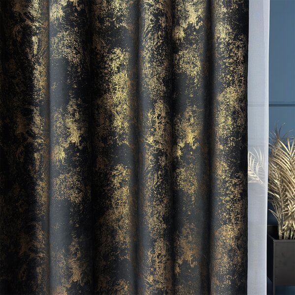 Dekorativna tkanina Velvet Glam Black črna viš. 3,00 m