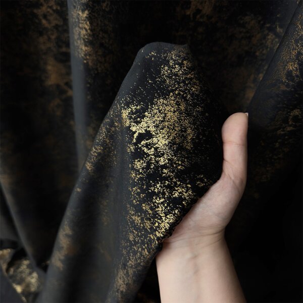 Dekorativna tkanina Velvet Glam Black črna viš. 3,00 m