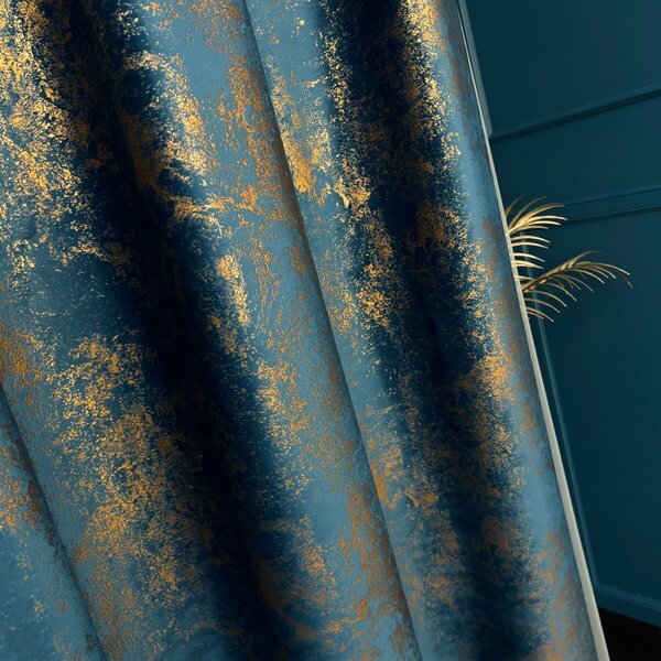 Dekorativna tkanina Velvet Glam Blue modra viš. 3,00 m