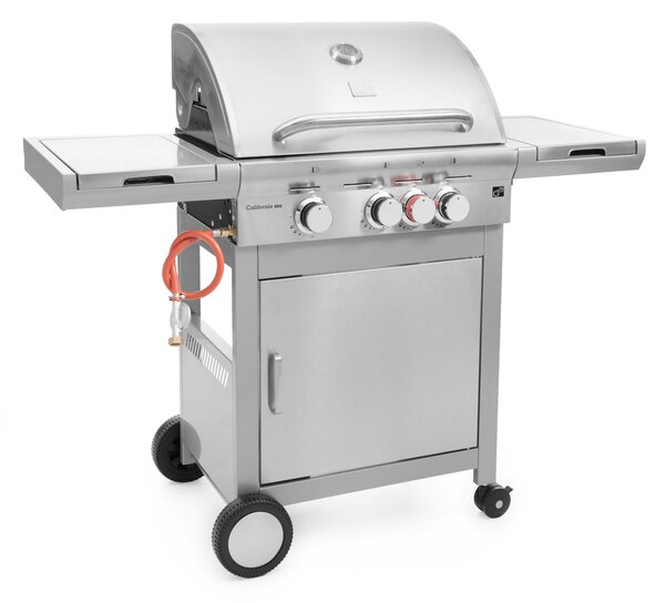 Plinski žar CALIFORNIA BBQ, 4 gorilniki, z redukcijskim ventilom, srebrna Penta CZ