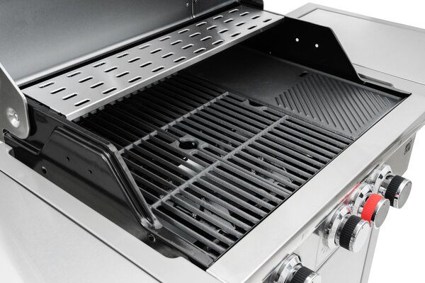Plinski žar CALIFORNIA BBQ, 4 gorilniki, z redukcijskim ventilom, srebrna Penta CZ