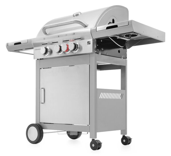 Plinski žar CALIFORNIA BBQ, 4 gorilniki, z redukcijskim ventilom, srebrna Penta CZ