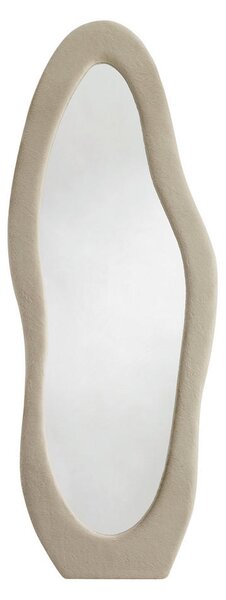 STOJEČE OGLEDALO, 60/160/3,5 cm steklo, leseni material, krzno