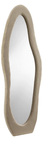 STOJEČE OGLEDALO, 60/160/3,5 cm steklo, leseni material, krzno