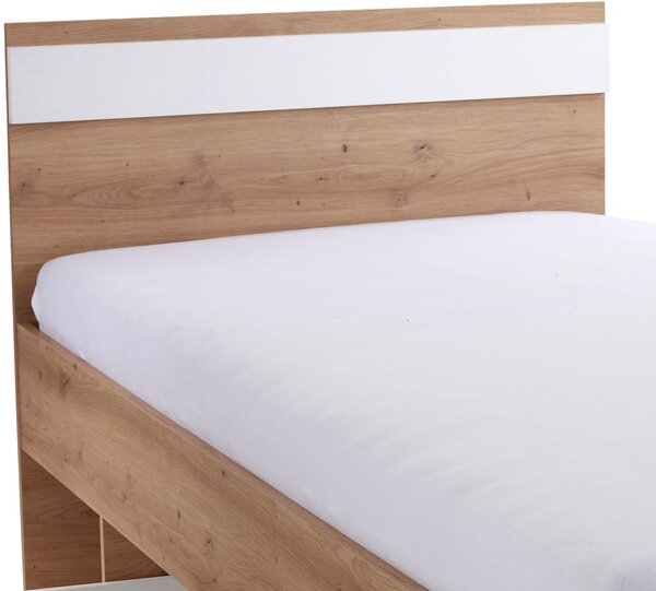 Modern Living Postelja Box, Bela, Barva Hrasta, 90x200