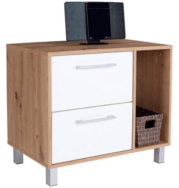 Modern Living Komoda Box, Bela, Barva Hrasta