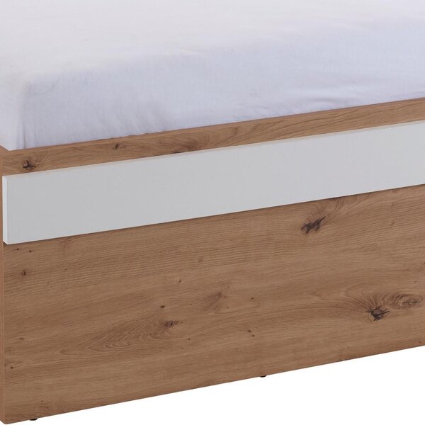 Modern Living Postelja Box, Bela, Barva Hrasta, 90x200
