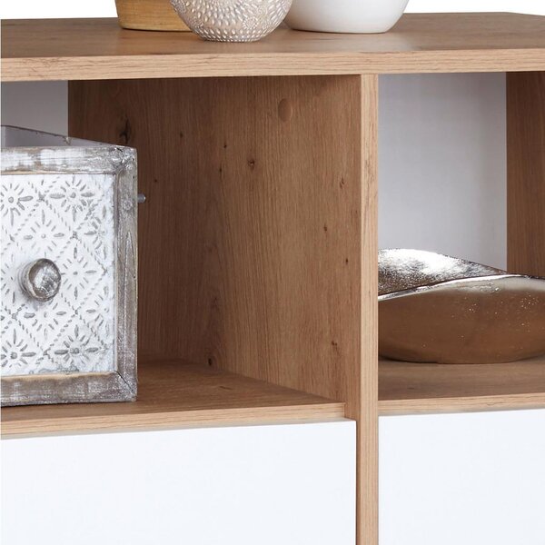 Modern Living Komoda Box, Bela, Barva Hrasta