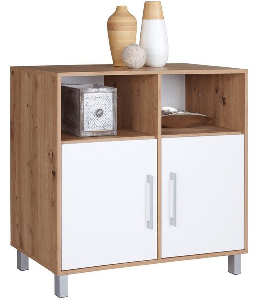Modern Living Komoda Box, Bela, Barva Hrasta