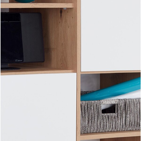 Modern Living Regal Box, Bela, Barva Hrasta