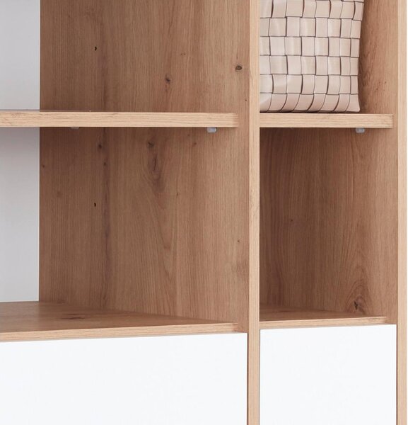 Modern Living Regal Box, Bela, Barva Hrasta
