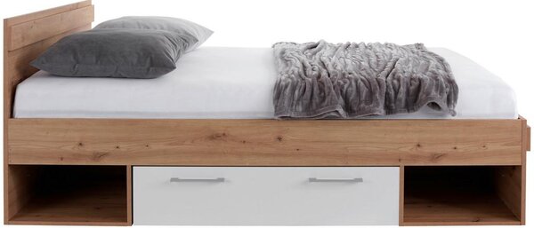 Modern Living Postelja Box, Bela, Barva Hrasta, 140x200
