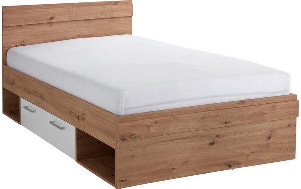 Modern Living Postelja Box, Bela, Barva Hrasta, 120x200