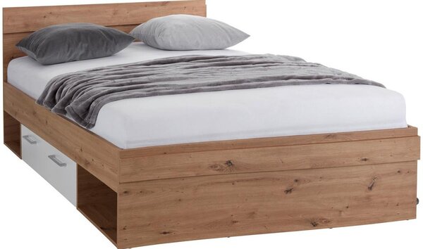 Modern Living Postelja Box, Bela, Barva Hrasta, 140x200