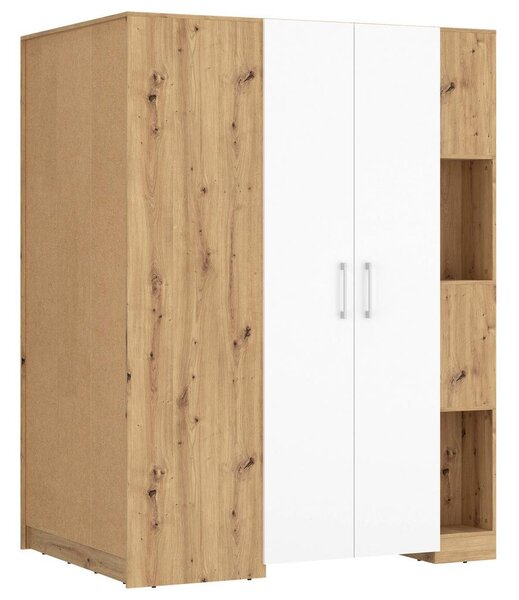 Modern Living Kotna Omara Box, Bela, Barva Hrasta