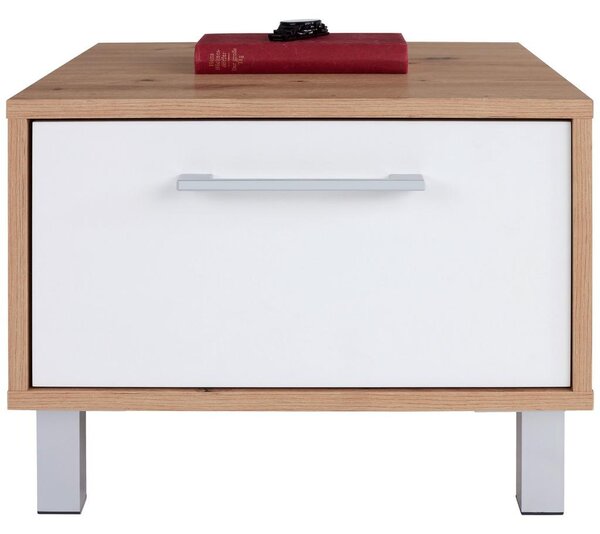 Modern Living Nočna Omarica Box, Bela, Barva Hrasta