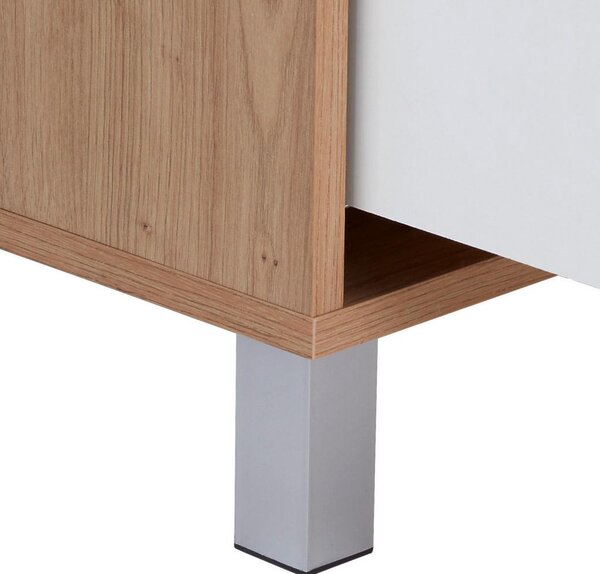 Modern Living Nočna Omarica Box, Bela, Barva Hrasta