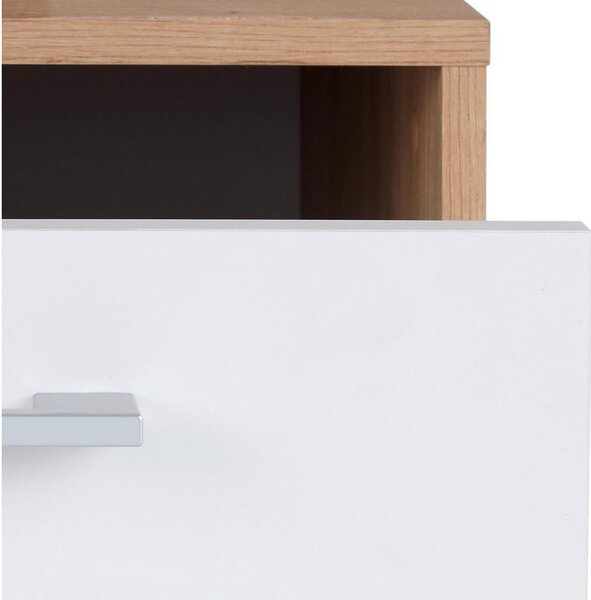 Modern Living Nočna Omarica Box, Bela, Barva Hrasta