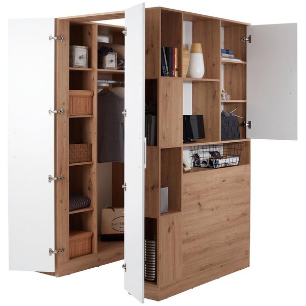 Modern Living Kotna Omara Box, Bela, Barva Hrasta