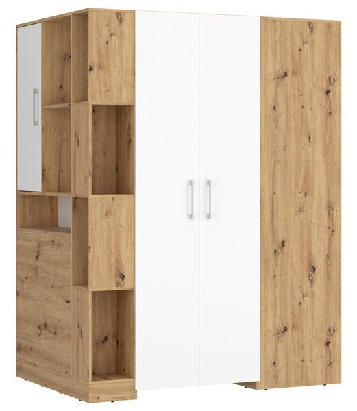 Modern Living Kotna Omara Box, Bela, Barva Hrasta