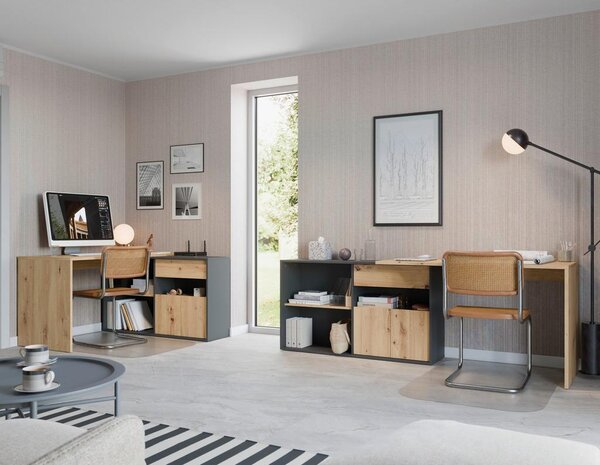 Modern Living Pisalna Miza Corner 1, Barva Hrasta, Antracit
