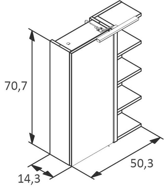 OMARA Z OGLEDALOM 51,3/75/16 cm
