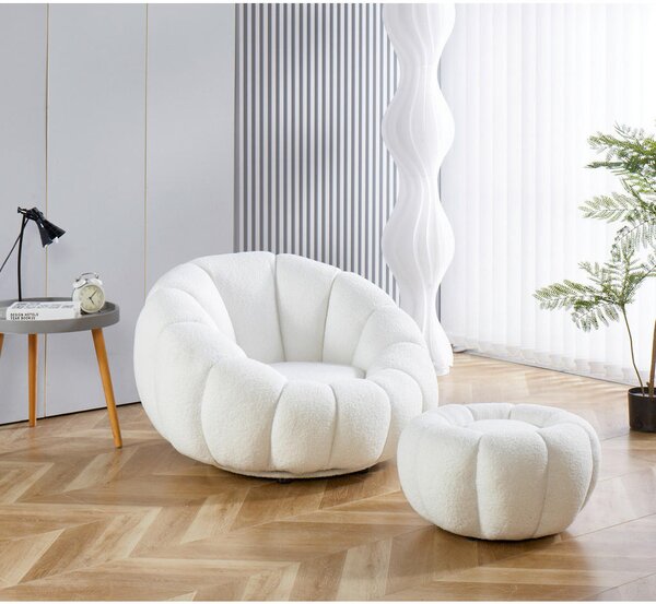 FOTELJ – SET, bela tekstil