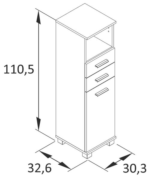 SREDNJE VISOKA OMARA 30,3/110,5/32,6 cm