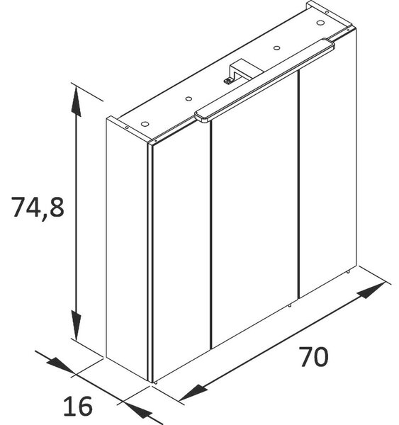 OMARA Z OGLEDALOM 70/74,8/16 cm