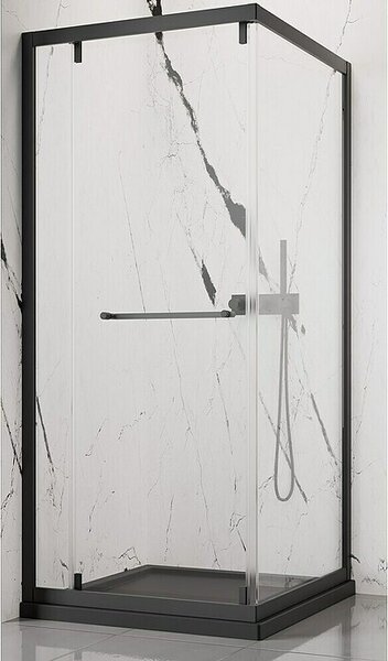 Camargue Kotni tuš Verona (Do x Š x V: 90 x 90 x 195 cm, Črna, Debelina stekla: 6 mm)