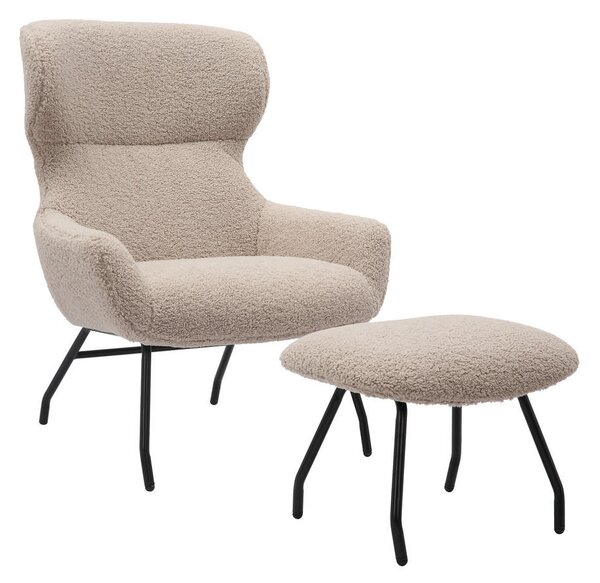 FOTELJ – SET, rjavosiva tekstil