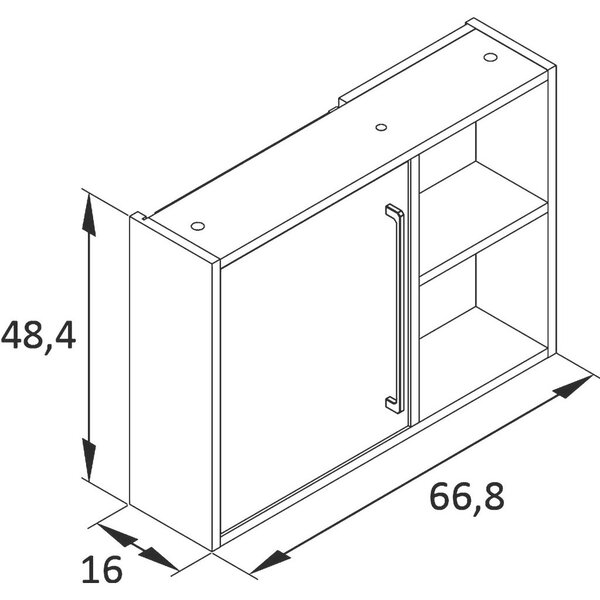 VISEČA OMARA 66,8/48,4/16 cm