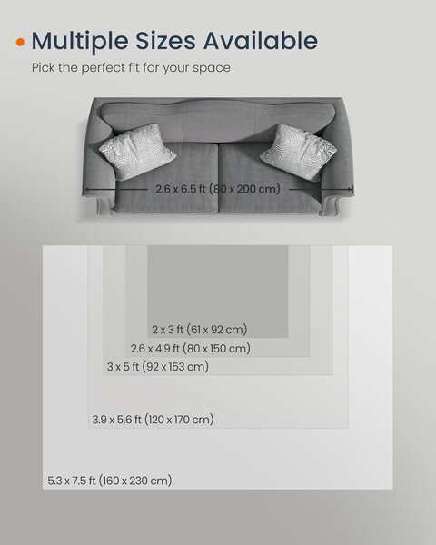 Preproga, 80 x 150 cm, nedrseča preproga, siva | SONGMICS