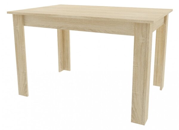 Jedilni set 1 + 4, miza UMEKO 120x80 cm hrast sonoma + rožnati žametni stol KARA
