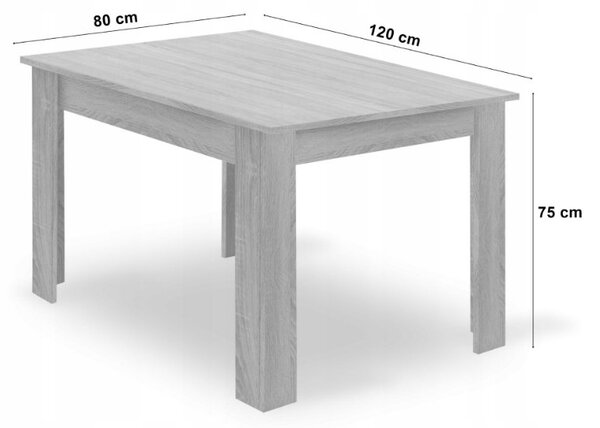 Jedilni set 1 + 4, miza MADO 120x80 cm črna/dub artisan + črni žametni stol LAVA s črnimi nogami