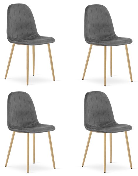 Jedilni stol PADVA VELVET, temno siva