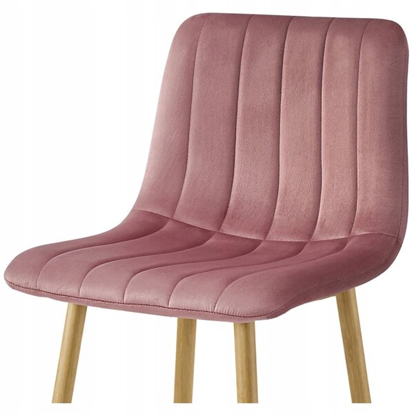 Barski stol POZZA VELVET, roza