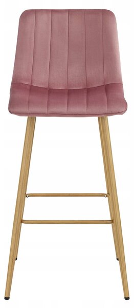 Barski stol POZZA VELVET, roza